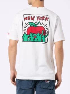 Baumwoll-T-Shirt für Herren mit Aufdruck im Keith-Haring-Design auf der Vorder- und Rückseite | KEITH HARING SONDERAUSGABE