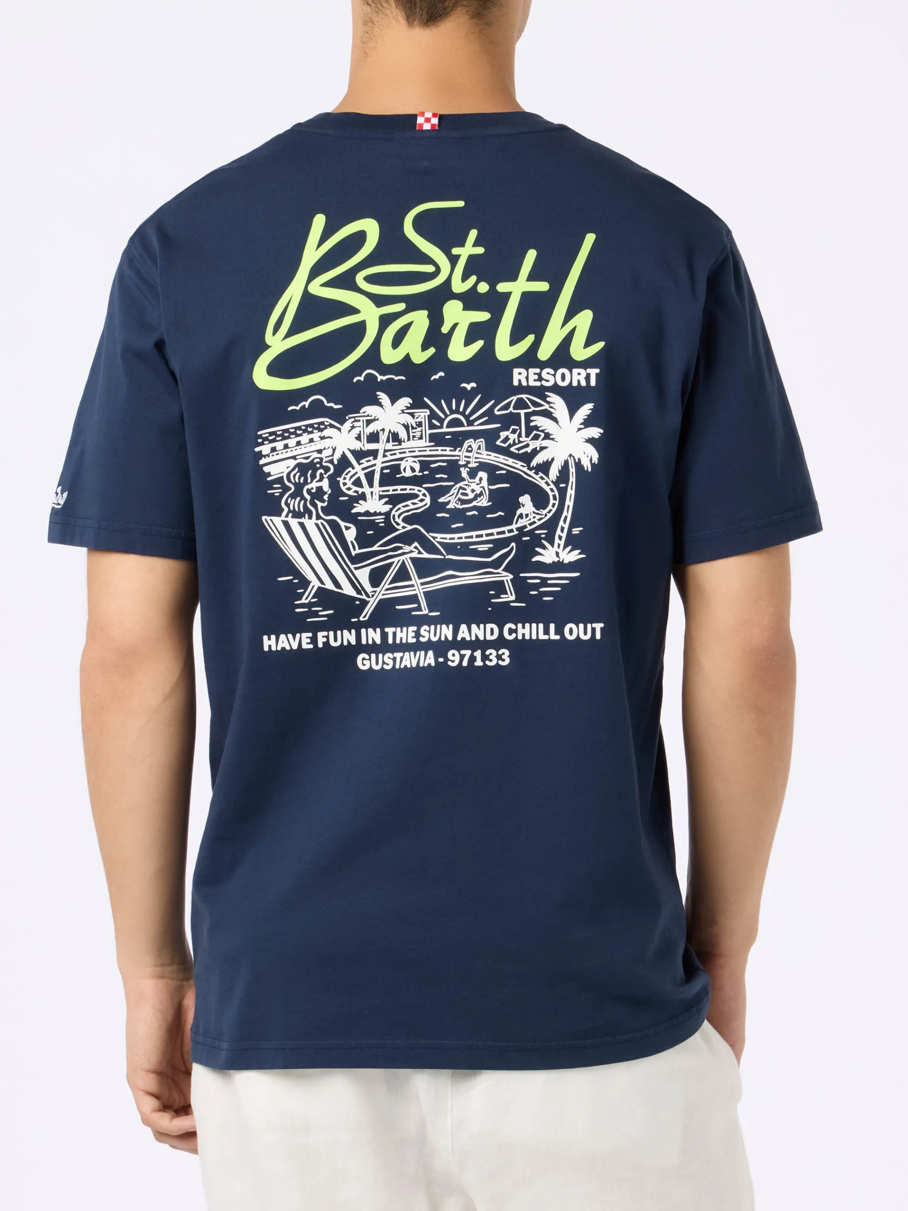 Baumwoll-T-Shirt für Herren mit platziertem St. Barth Resort-Aufdruck