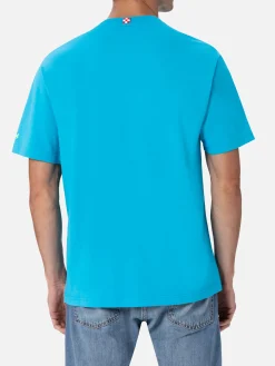 Baumwoll-T-Shirt für Herren mit platziertem Lodola-Aufdruck und Stickerei | MARCO LODOLA SPECIAL EDITION