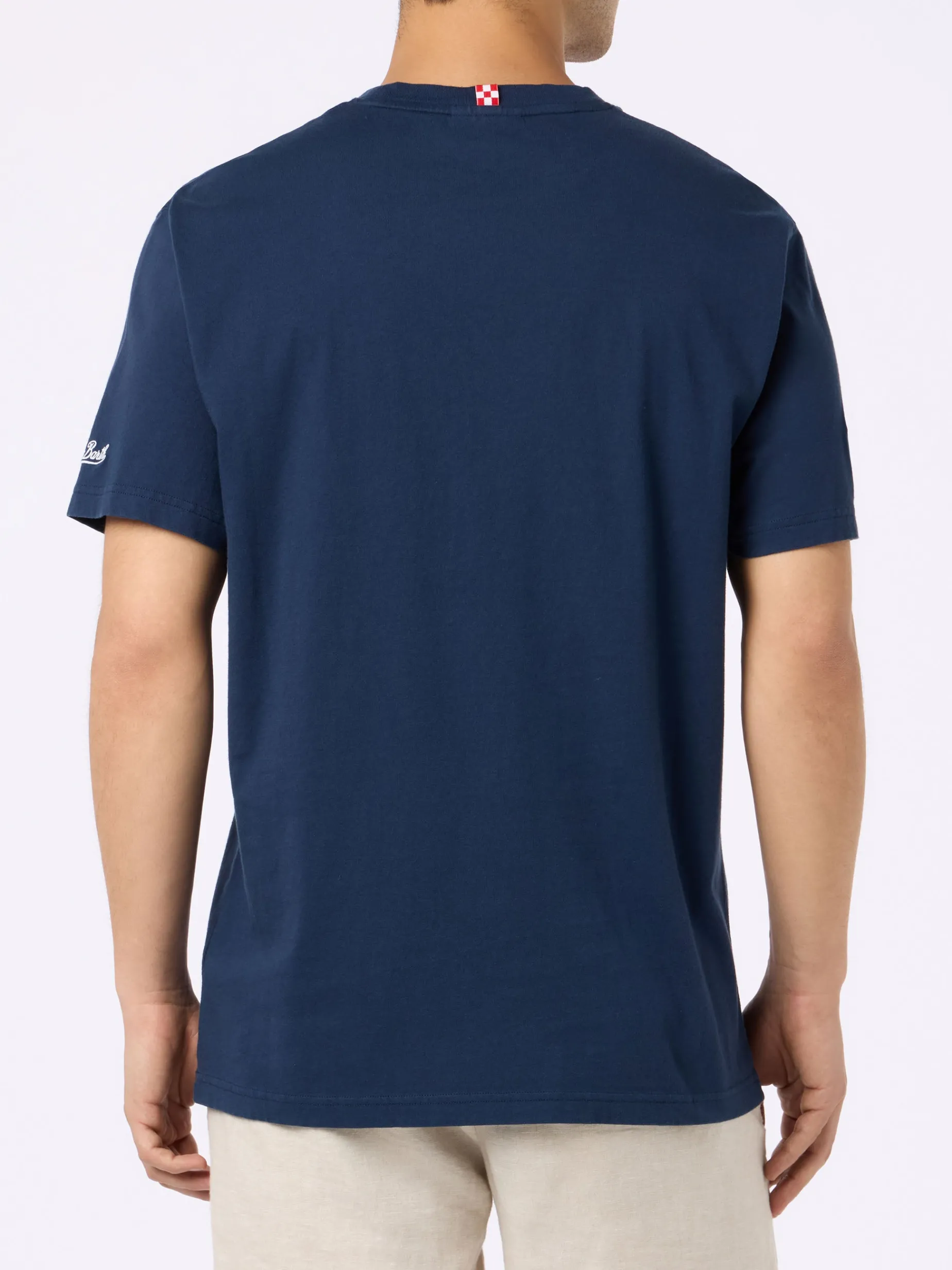 Baumwoll-T-Shirt für Herren mit Stickerei „Avanti Lazio, Famoje 3 Goal!“ | SS LAZIO SPECIAL EDITION
