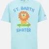 Baumwoll-T-Shirt für Jungen mit „St. Barth Best Skater Lion“-Aufdruck