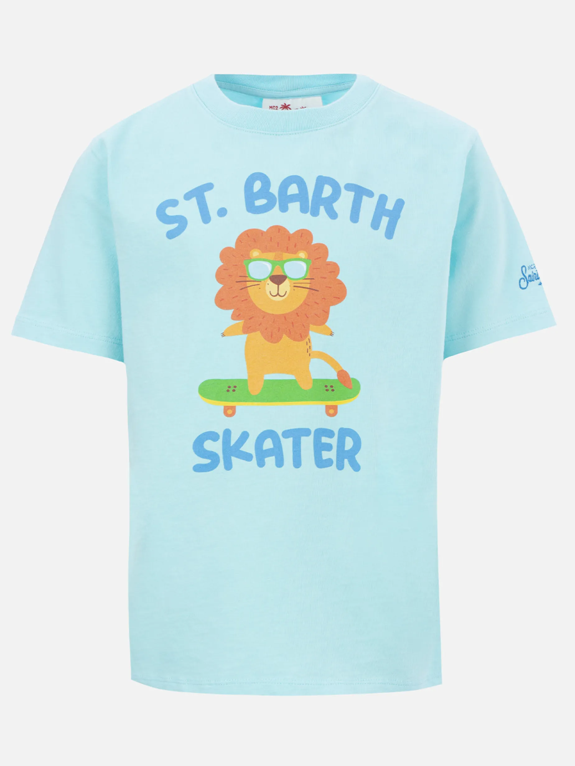 Baumwoll-T-Shirt für Jungen mit „St. Barth Best Skater Lion“-Aufdruck