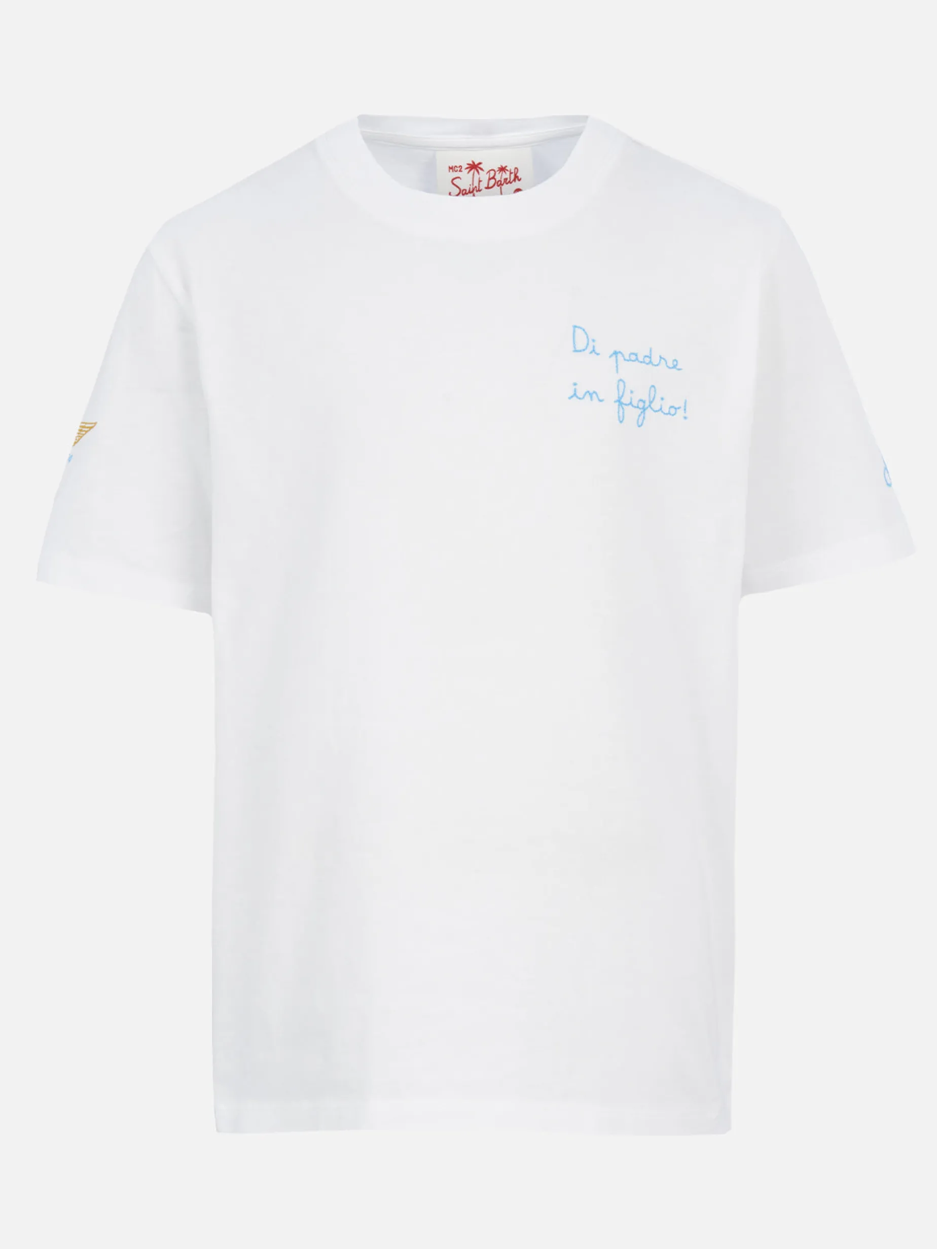 Baumwoll-T-Shirt für Jungen mit Di Padre in Figlio-Stickerei | SS LAZIO SONDEREDITION