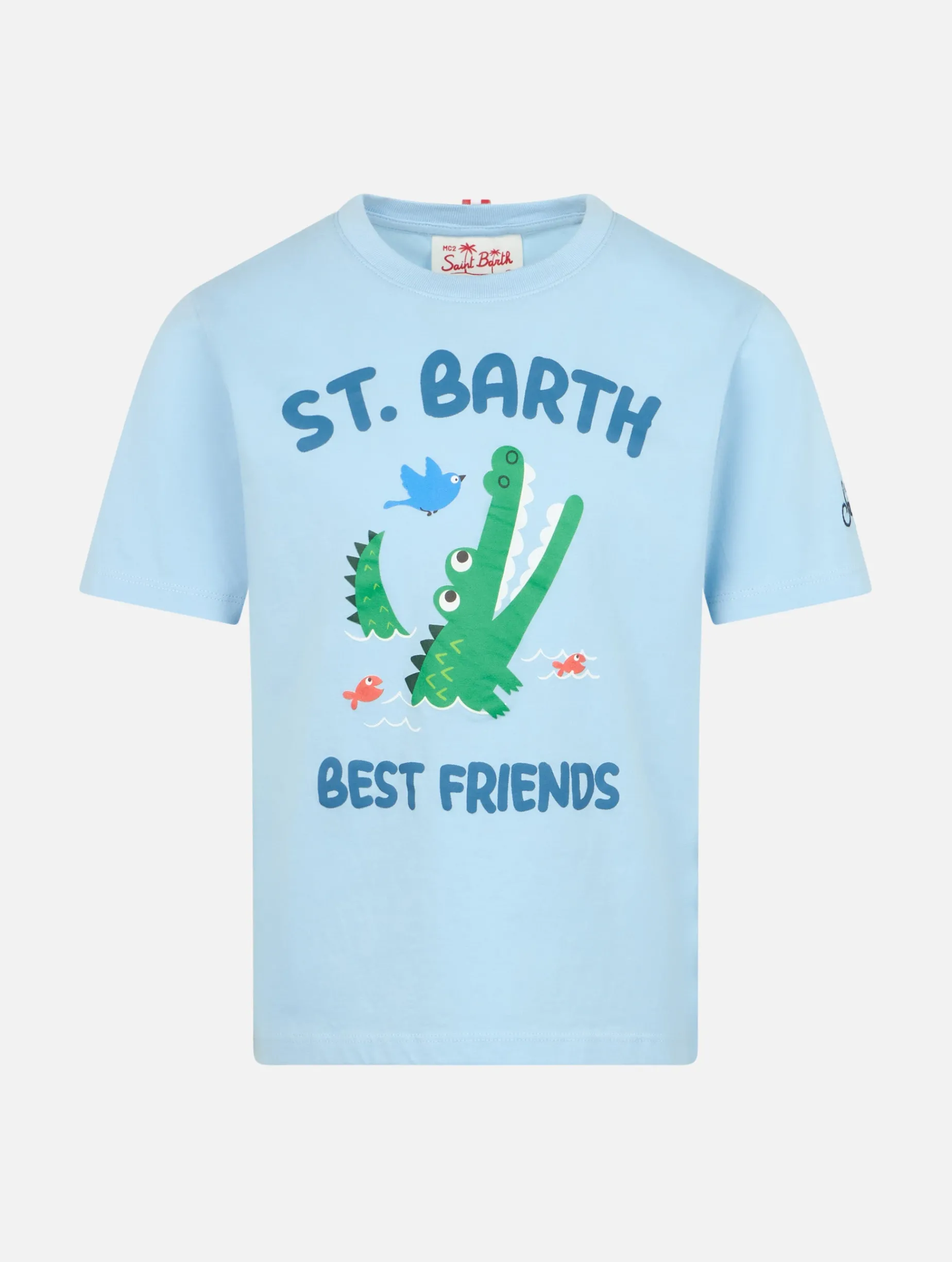 Baumwoll-T-Shirt für Jungen mit Kroko-Print „Beste Freunde“ von St. Barth