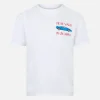 Baumwoll-T-Shirt für Jungen mit der Stickerei „Me ne vado in un lambo“.