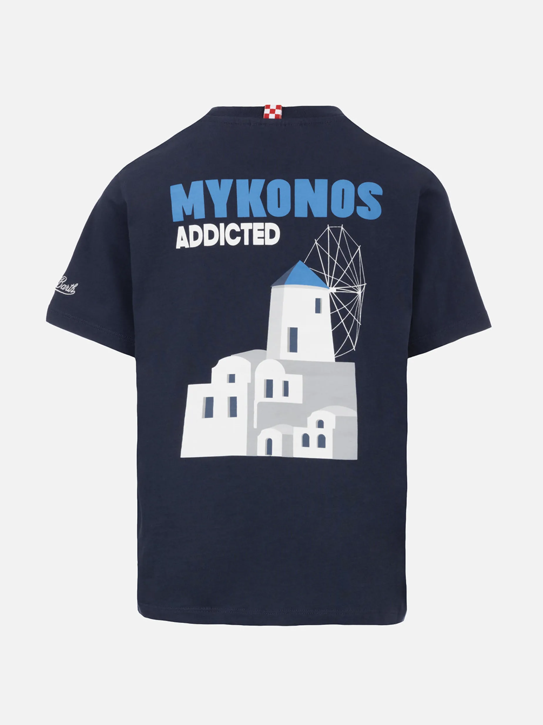 Baumwoll-T-Shirt für Jungen mit „Mykonos Addicted Postcard“-Aufdruck