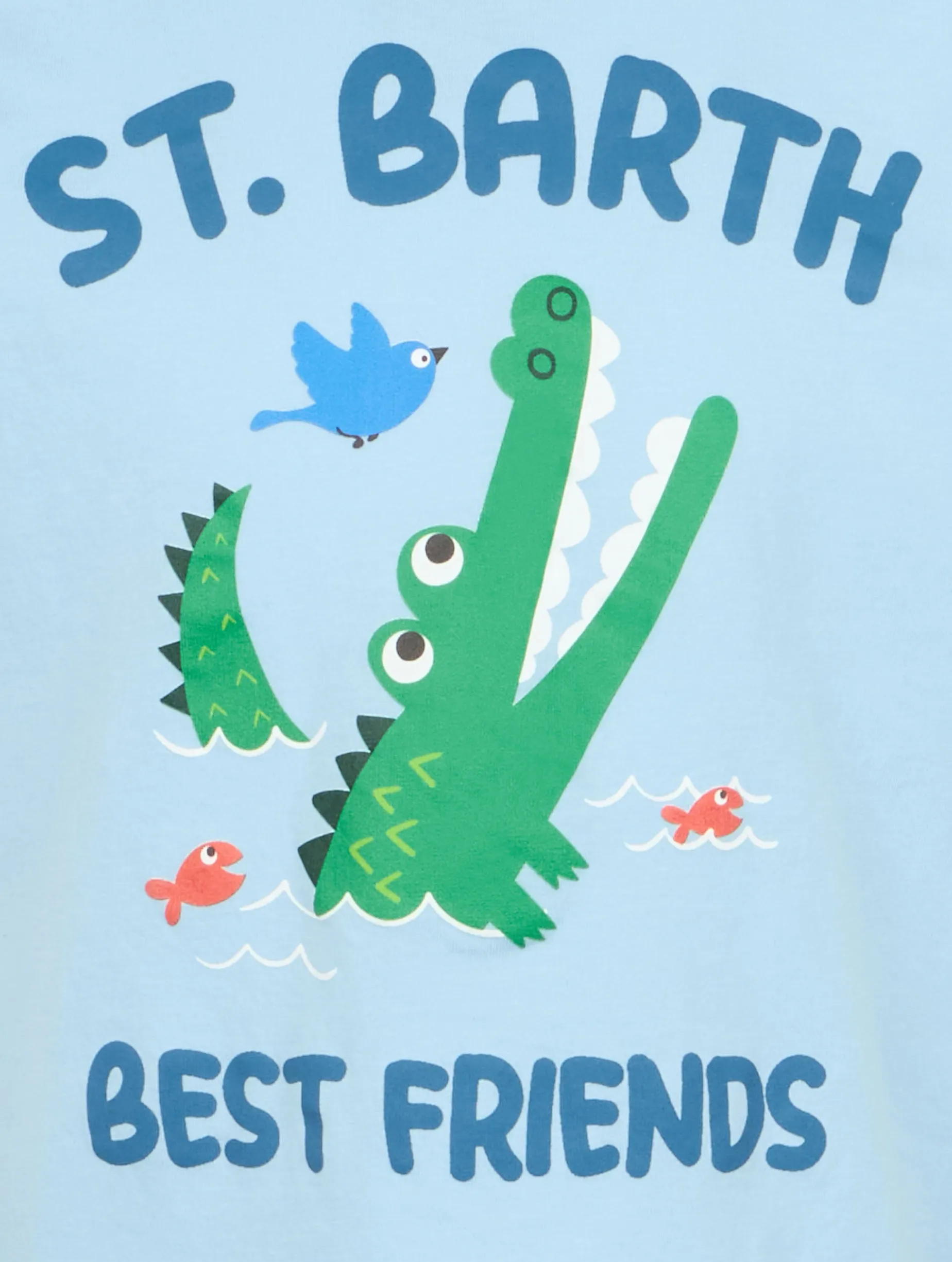 Baumwoll-T-Shirt für Jungen mit Kroko-Print „Beste Freunde“ von St. Barth