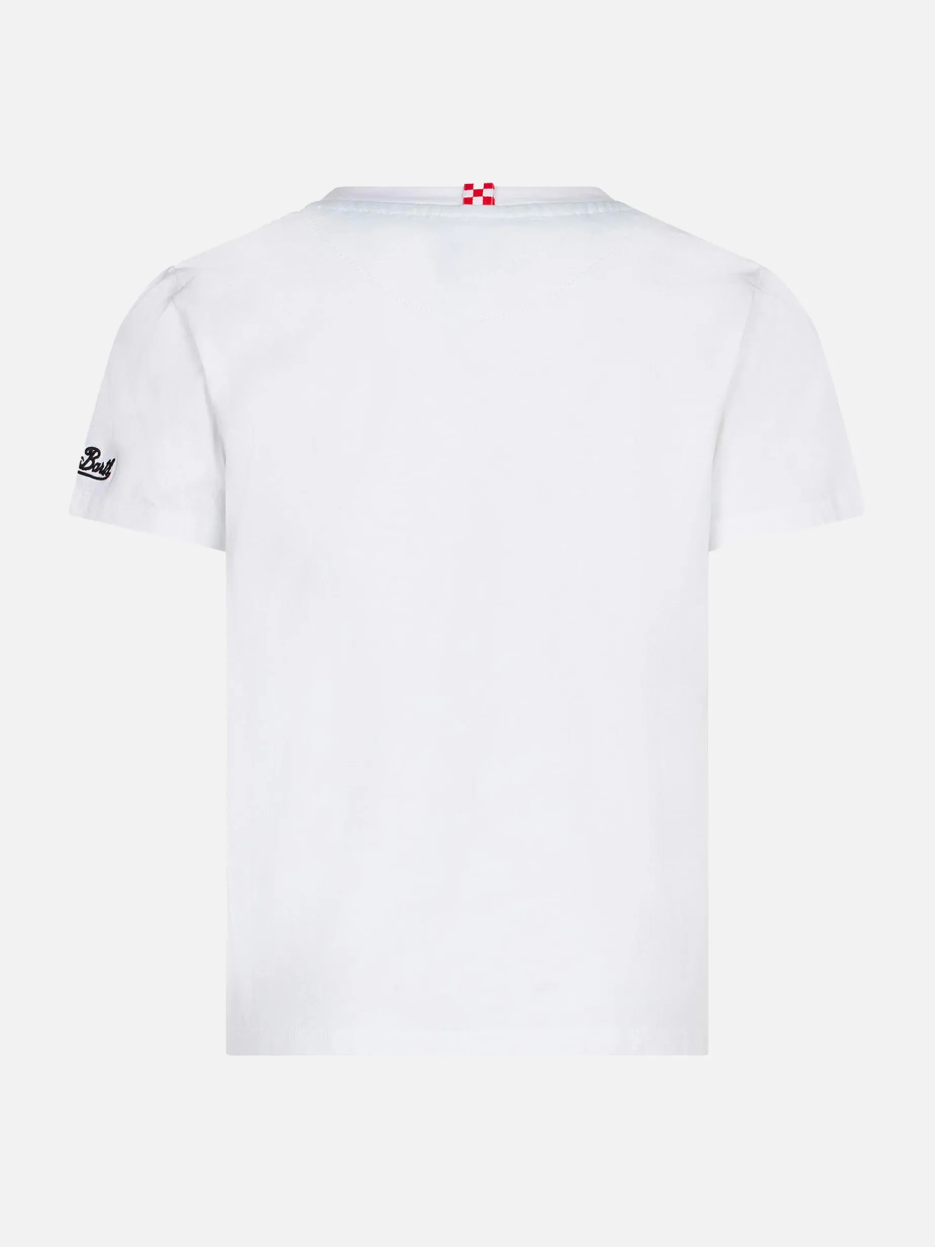 Baumwoll-T-Shirt für Jungen mit grüner Bandana-Tasche