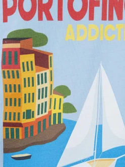 Baumwoll-T-Shirt für Jungen mit Postkarten-Print „Portofino Addict“.