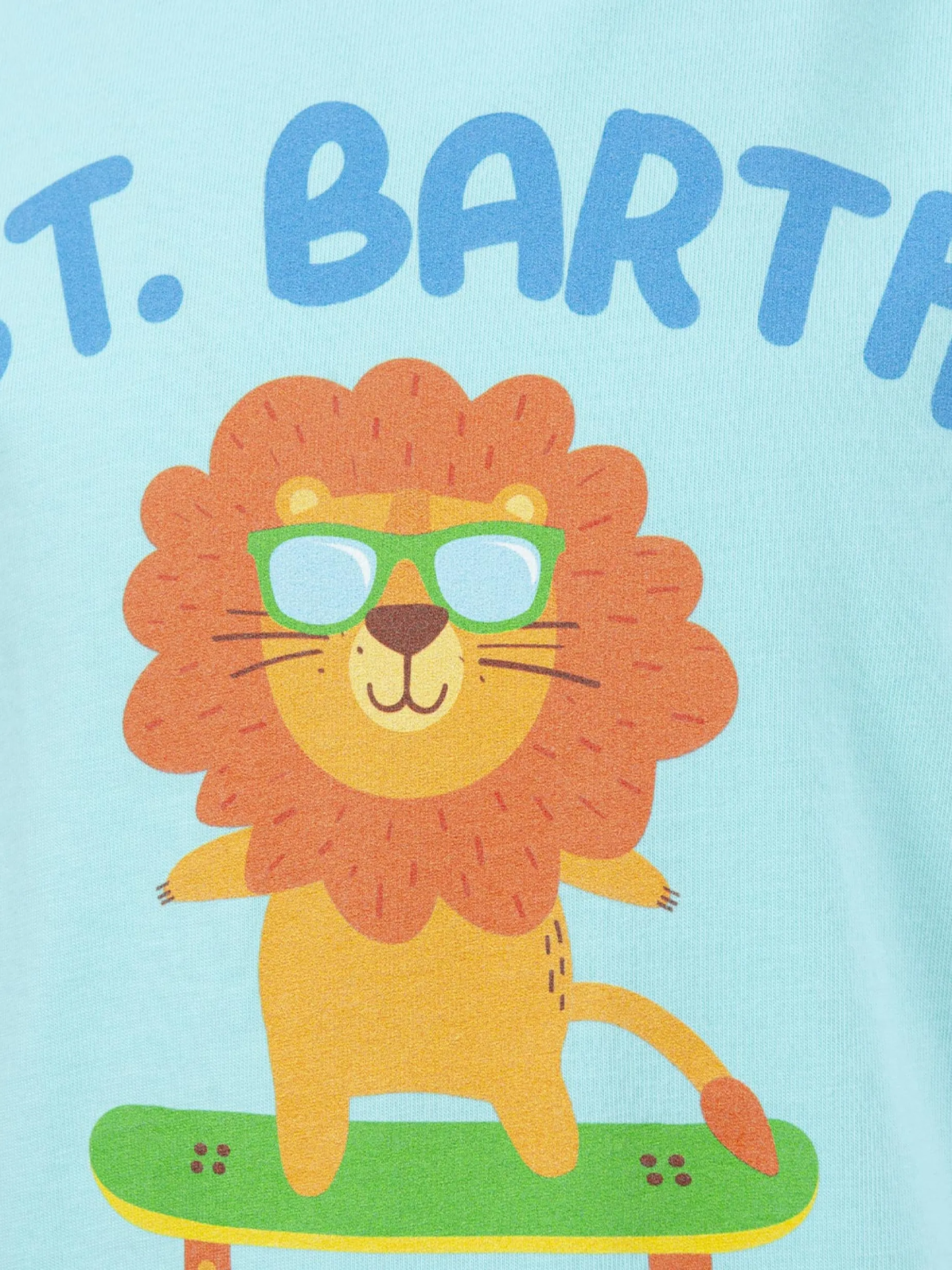 Baumwoll-T-Shirt für Jungen mit „St. Barth Best Skater Lion“-Aufdruck