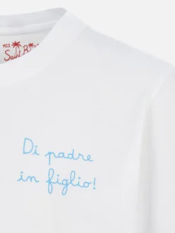 Baumwoll-T-Shirt für Jungen mit Di Padre in Figlio-Stickerei | SS LAZIO SONDEREDITION