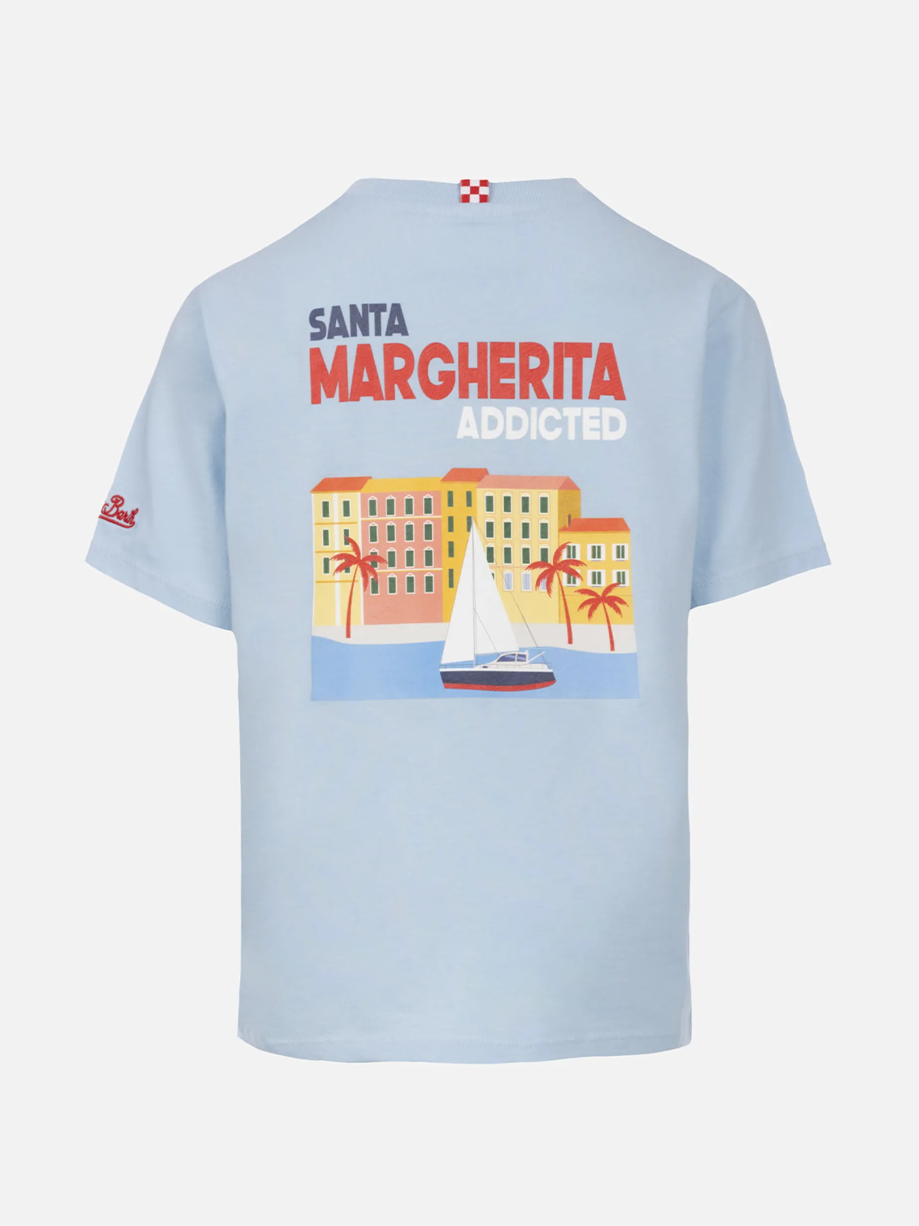 Baumwoll-T-Shirt für Jungen mit Santa-Margherita-Süchtigem-Postkarten-Aufdruck