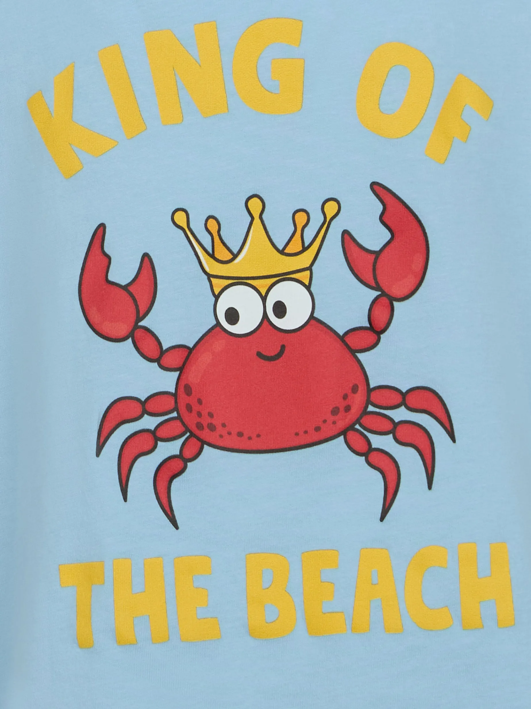 Baumwoll-T-Shirt für Jungen mit King of the Beach-Krabbenaufdruck