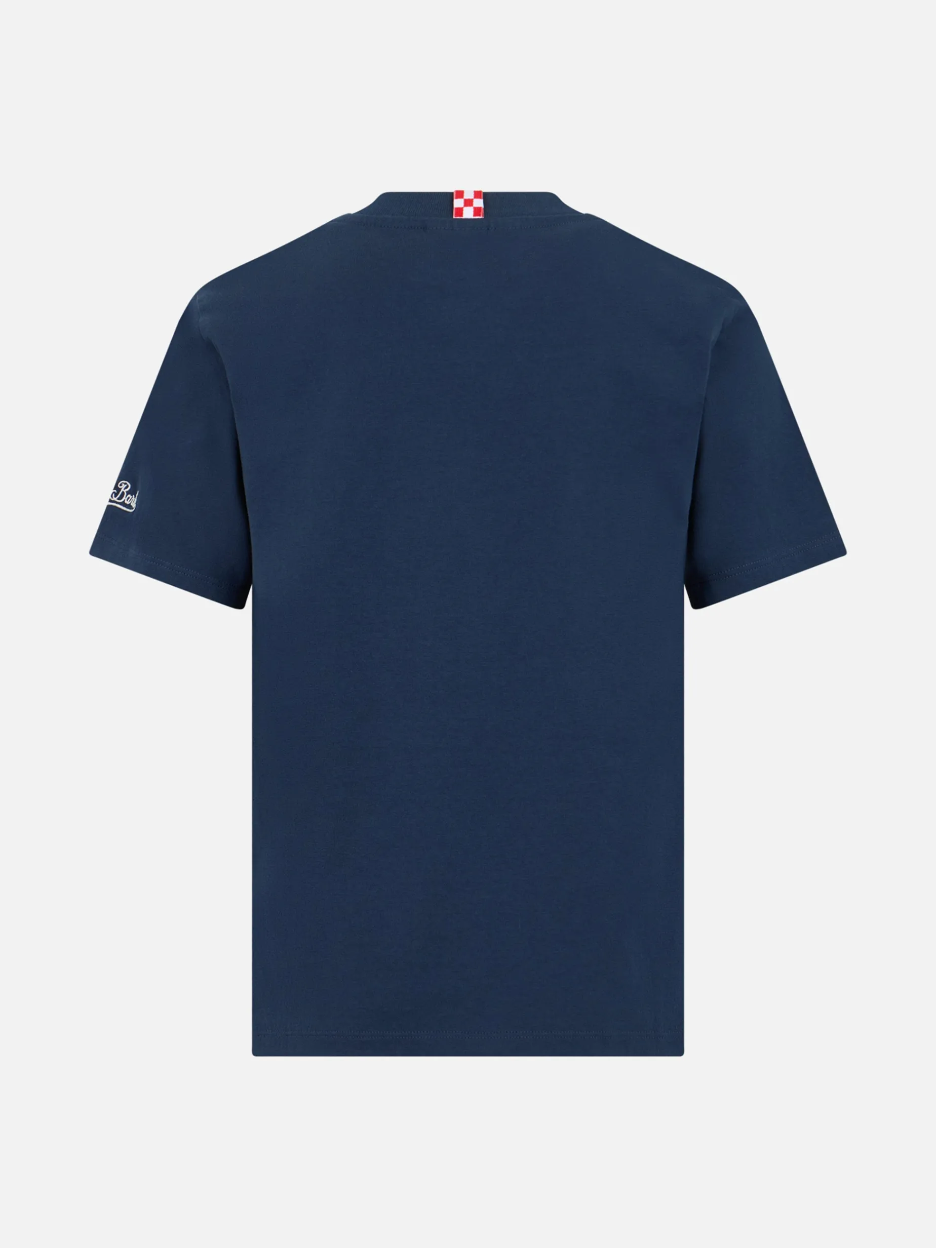 Baumwoll-T-Shirt für Jungen mit Frottee-Aufnäher „King of St. Barth“.