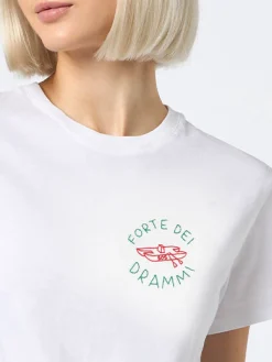 Baumwoll-T-Shirt mit „Forte dei Drammi“-Stickerei | INSULTI LUMINOSI SONDEREDITION