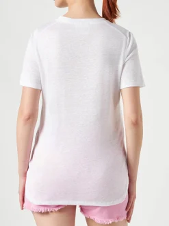 Baumwoll-T-Shirt mit Love St. Barth-Stickerei