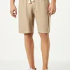 Beige Leinen-Bermudashorts für Herren