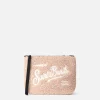 Beige Teddy-Pochette Aline mit Logo-Stickerei