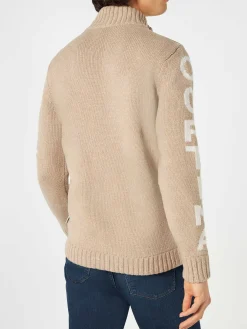 Beige wattierte Herrenjacke