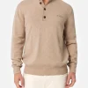 Beigefarbener Polopullover Dorian aus Kaschmirmischung für Herren