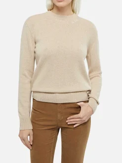 Beigefarbener Pullover Sorbonne aus Kaschmirmischung für Damen