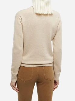 Beigefarbener Pullover Sorbonne aus Kaschmirmischung für Damen