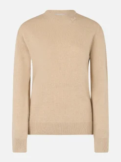 Beigefarbener Pullover Sorbonne aus Kaschmirmischung für Damen