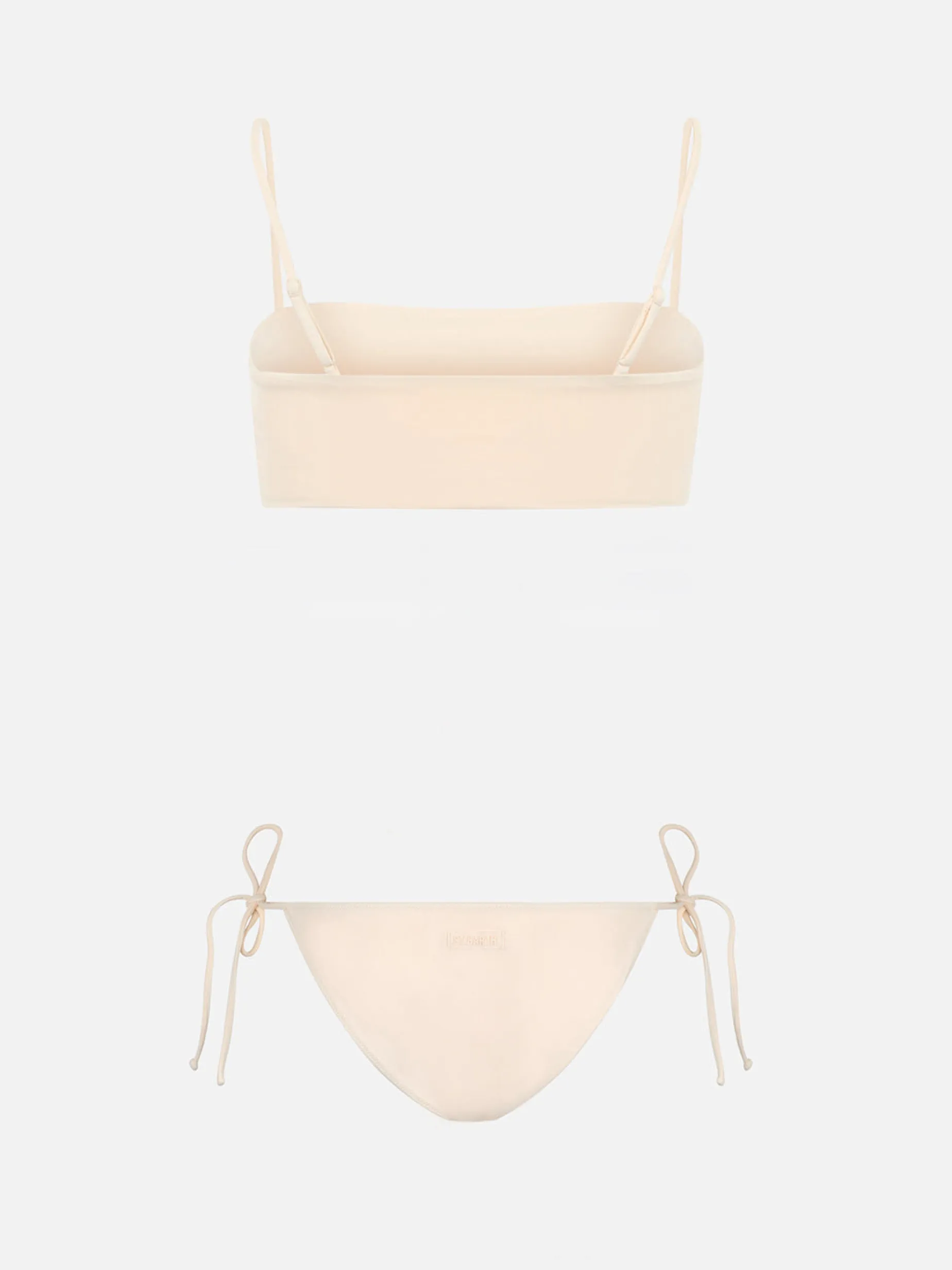 Beiger Bandeau-Bikini Athena Virgo für Damen mit Strasssteinen