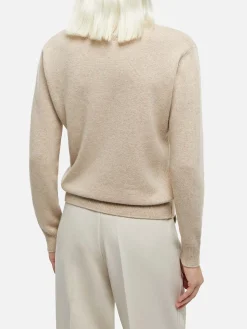 Beiger Damenpullover New Queen mit Odio il Lunedì-Aufdruck