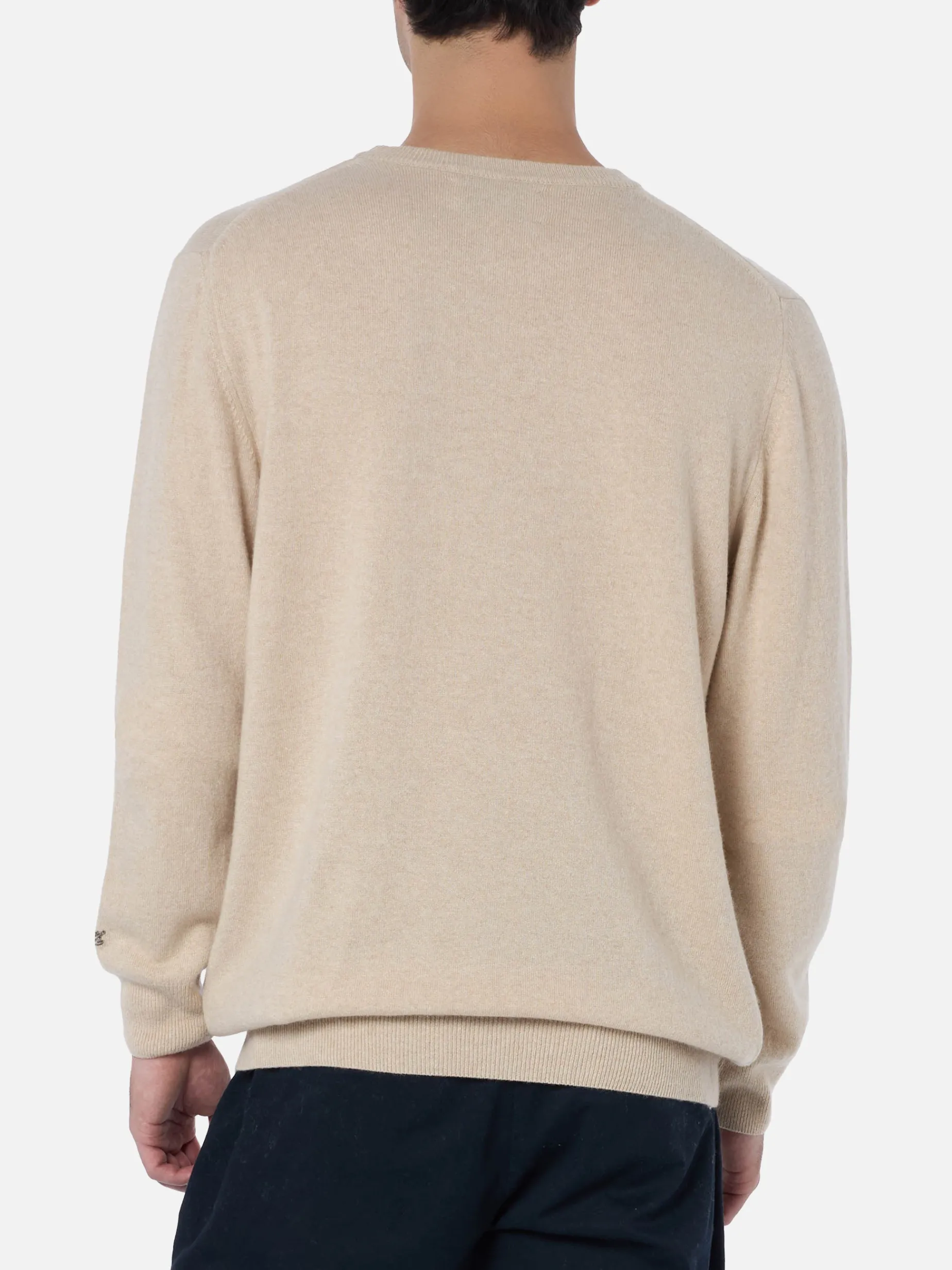 Beiger Herrenpullover Heron mit Abwesenheitsstickerei
