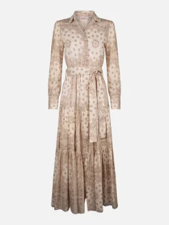 Beiges Bandanna-Kleid aus Baumwolle für Damen von Jensen