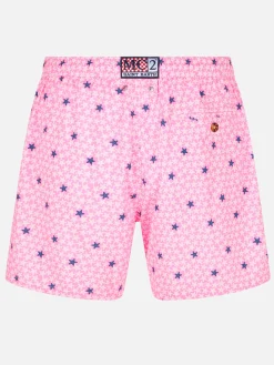 Bequeme Herren-Badeshorts aus leichtem Stoff mit Seestern-Print