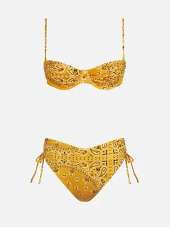 Bügel-Bralette-Bikini für Damen mit Bandana-Print