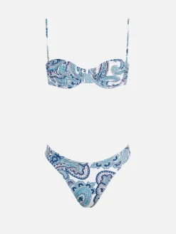 Bügel-Bralette-Bikini für Damen mit Paisley-Print