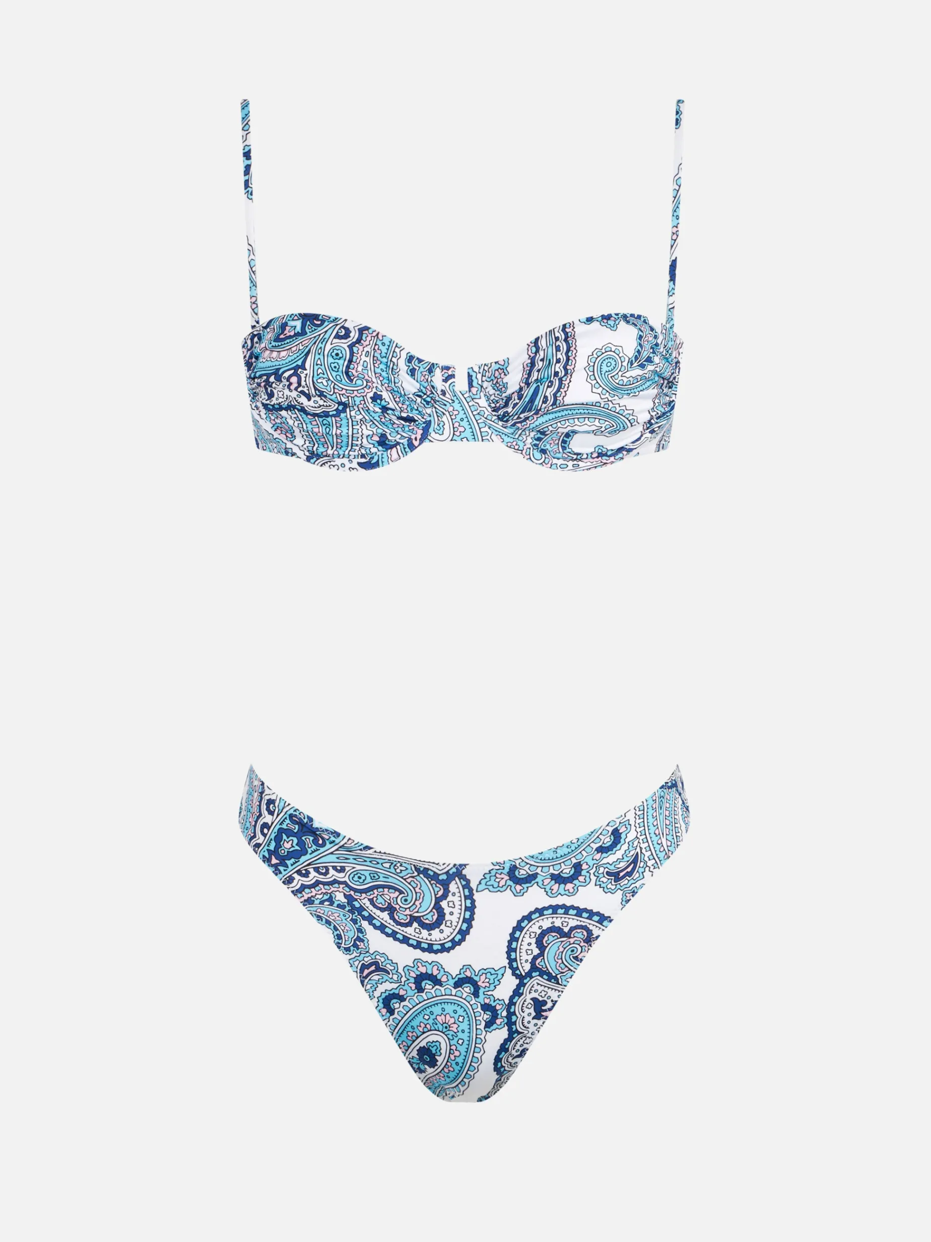 Bügel-Bralette-Bikini für Damen mit Paisley-Print