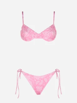 Bügel-Bralette-Bikini für Damen mit Paisley-Print
