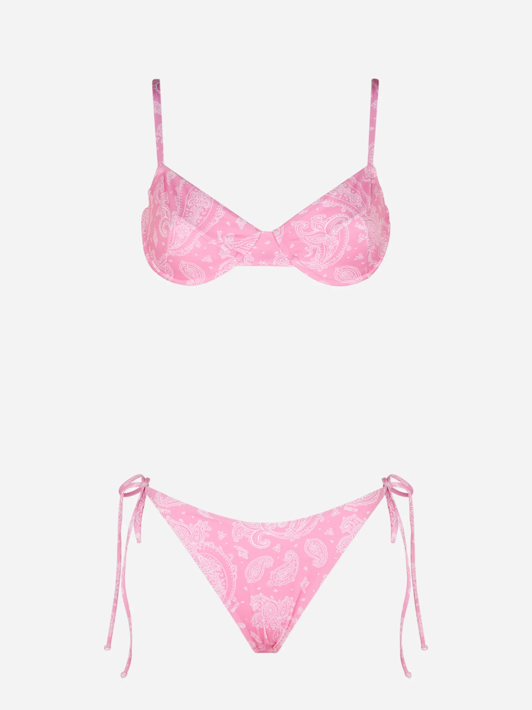 Bügel-Bralette-Bikini für Damen mit Paisley-Print