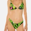 Bikini mit tropischem Blätterprint und Triangel-Oberteil