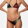 Bikini mit tropischem Blätter-Jumbo-Print und frecher Badehose