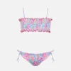 Bikini Tilly mit gesmokten Spitzenstickereien und Blumenprint für Mädchen