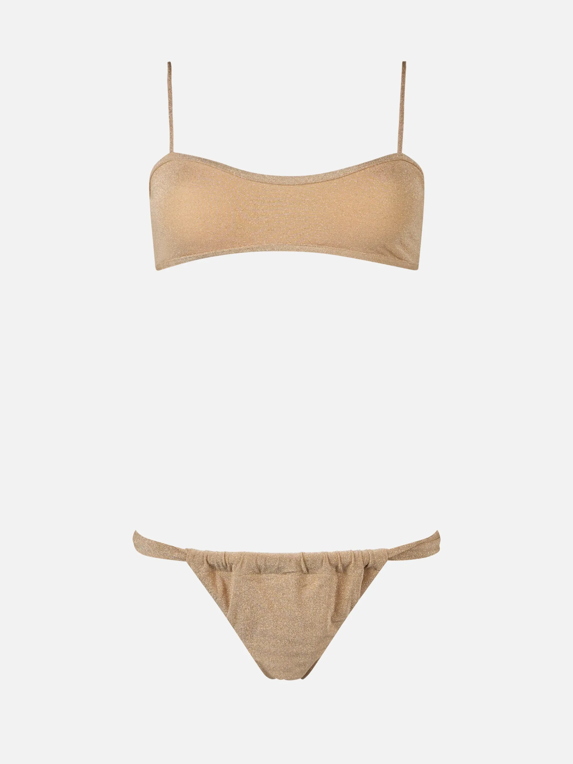 Bikini-Badeanzug mit U-Ausschnitt aus Lurex für Damen Laryn Noelle