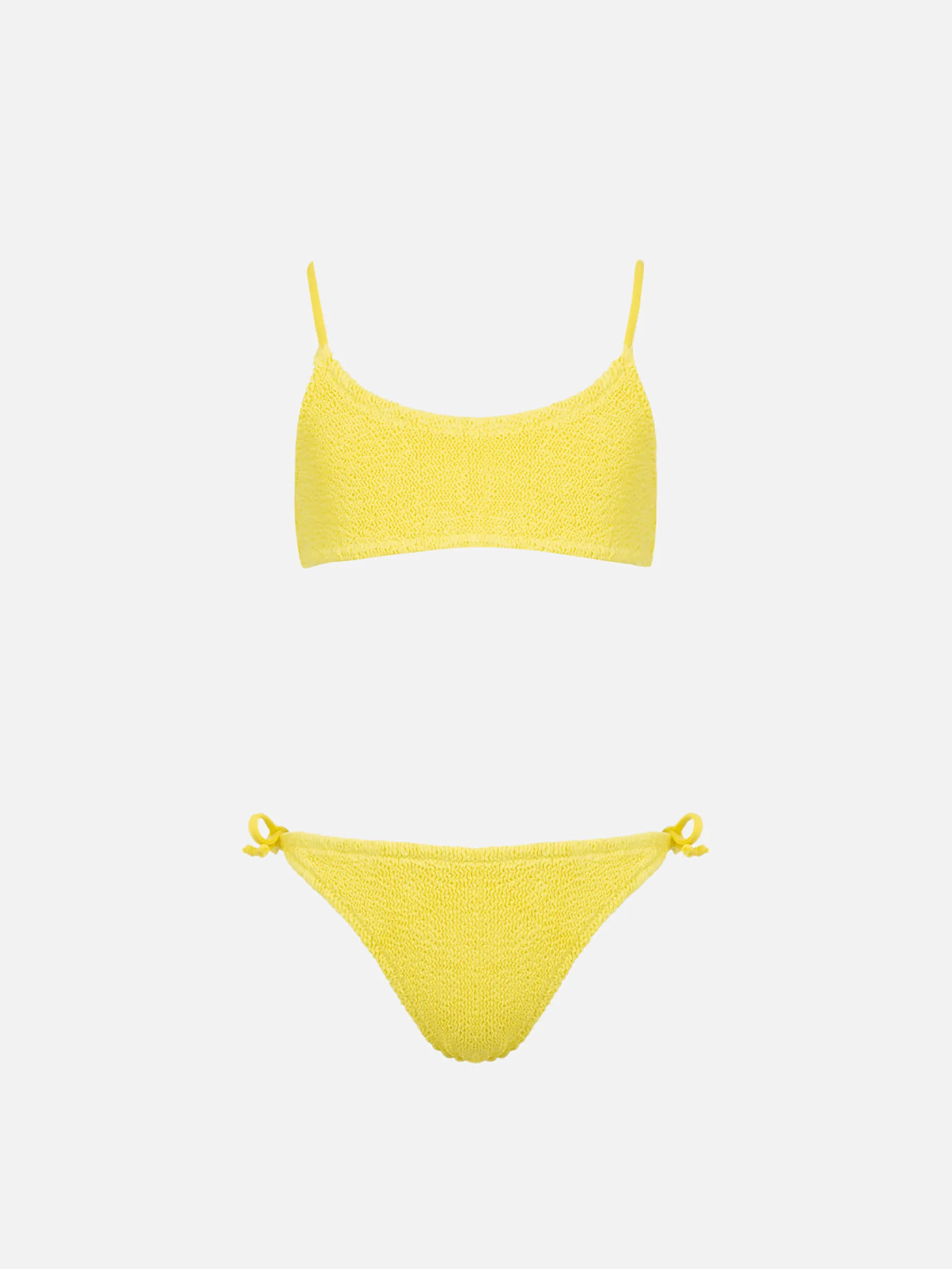 Blassgelber Crinkle-Bralette-Bikini für Mädchen von Jaiden