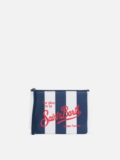 Blau gestreifte Scuba-Pochette Aline
