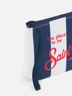 Blau gestreifte Scuba-Pochette Aline