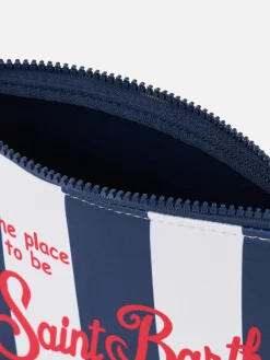Blau gestreifte Scuba-Pochette Aline