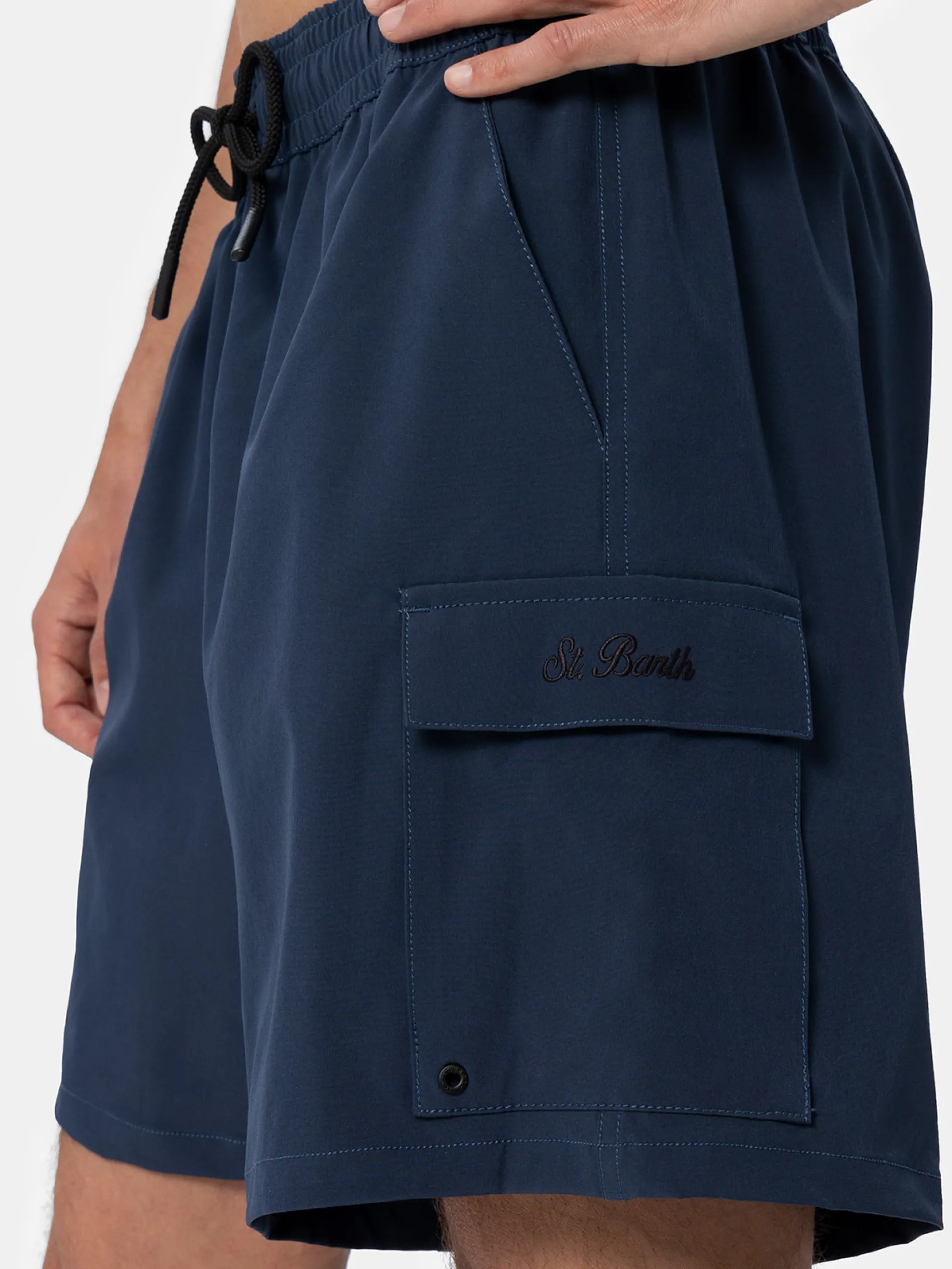 Blaue Comfort-Badeshorts für Herren
