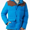 Blaue Daunenjacke für Herren mit Kapuze