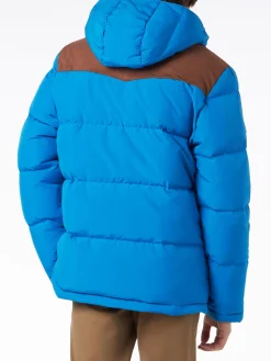 Blaue Daunenjacke für Herren mit Kapuze
