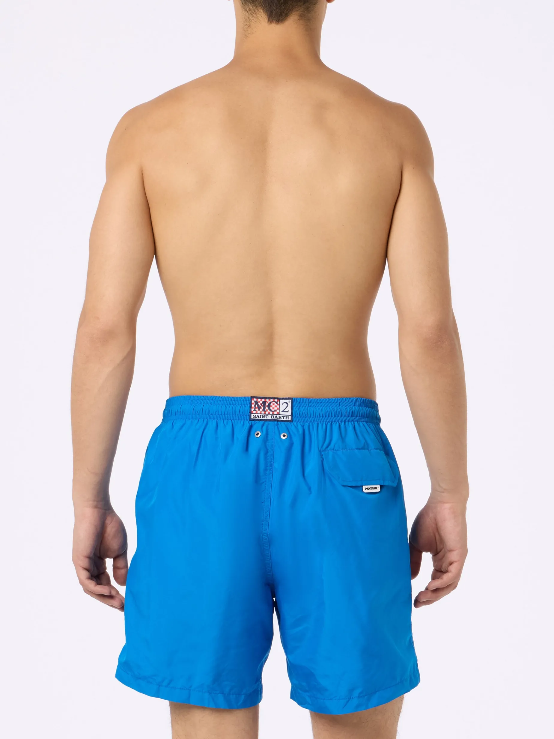 Blaue Herren-Badeshorts aus leichtem Stoff Lighting Pantone | PANTONE-SONDERAUSGABE