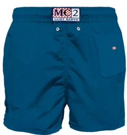 Blaue Herren-Badeshorts mit Tasche